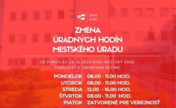 DOLNÝ KUBÍN: Občania pozor, zmena úradných hodín!